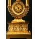 Antique gilt bronze and Lyre shape clock. S. XIX