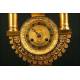 Antique gilt bronze and Lyre shape clock. S. XIX