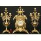 Bronze mantel clock and garnish. 1880