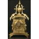 Bronze mantel clock and garnish. 1880