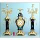 Pendulum clock in bronze and cobalt blue porcelain. 1890