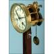 Pendulum clock in bronze and cobalt blue porcelain. 1890