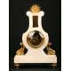 Pendulum clock in white marble and gilt bronze. 1870