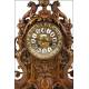 Antique French clock in patinated bronze + harness. 1870