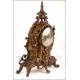 Antique French clock in patinated bronze + harness. 1870