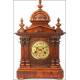 Mantel clock with Junghans chime. Walnut. 1900