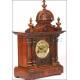 Mantel clock with Junghans chime. Walnut. 1900