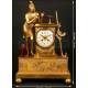 Antique French gilt bronze clock. 1850. Allegory of music