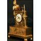 Antique French gilt bronze clock. 1850. Allegory of music