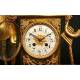 Antique French gilt bronze clock. 1850. Allegory of music