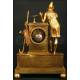 Antique French gilt bronze clock. 1850. Allegory of music