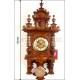 Large wall clock with chime. Chestnut. 83 cms. 1900