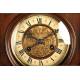 Large wall clock with chime. Chestnut. 83 cms. 1900