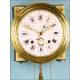 Antique Morez clock with calendar. Signed. 1880