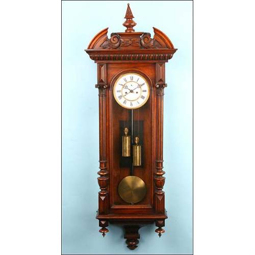 Vienna Wall Clock. Two weights. Chime. 1880