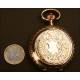 Savonette pocket watch in solid gold, 53mm and 104gr.