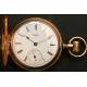 Pocket watch in 14K solid gold.