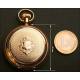 Pocket watch in 14K solid gold.