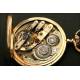 Pocket watch in 14K solid gold. Circa 1890.