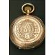 Eureka pocket watch in 14K solid gold. Circa 1881.