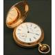 Eureka pocket watch in 14K solid gold. Circa 1881.