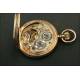 Eureka pocket watch in 14K solid gold. Circa 1881.