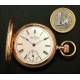 Precious Waltham pocket watch. 1914. Solid 14K gold.