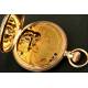 Precious Waltham pocket watch. 1914. Solid 14K gold.