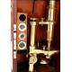 Rare Wasserlein Rotating Microscope with Original Wooden Case. Germany, 1875