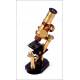 Beautiful Antique Double Pillar Microscope. France, 1875