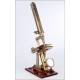 Antique J. Newton & Son Professional Microscope. England, 1870