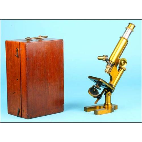 Antique R & J Beck Brass Microscope - 1880s