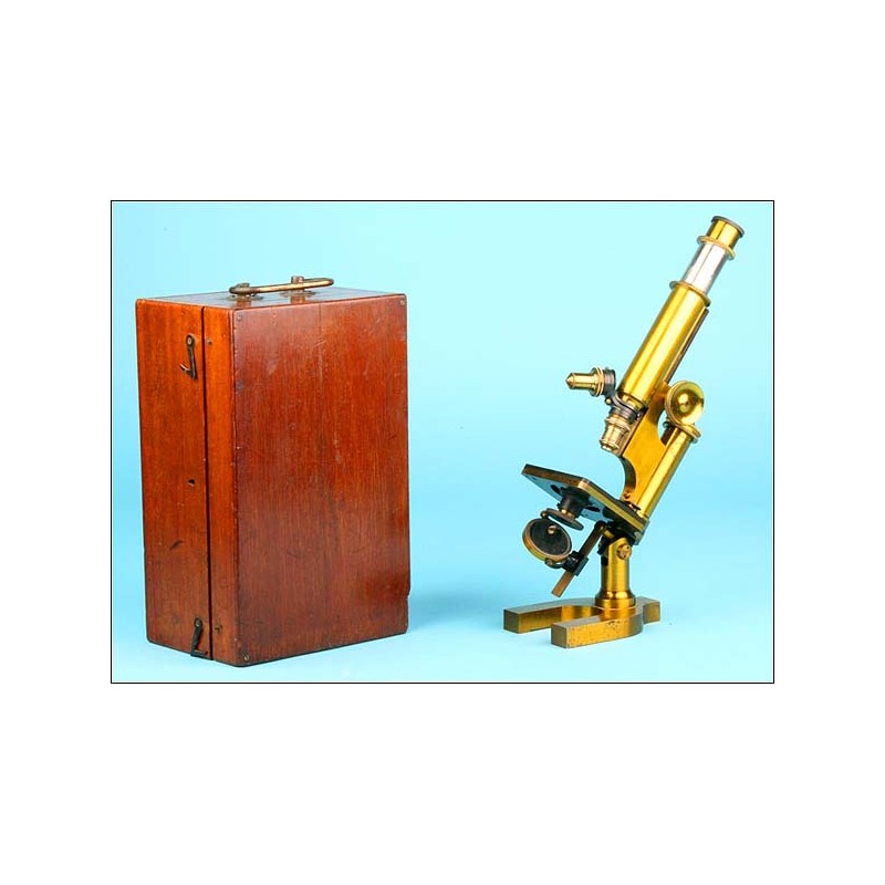 Antique R & J Beck Brass Microscope - 1880s