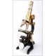 Magnificent Antique E. Leitz Wetlzar Microscope. Leitz Wetlzar Microscope in Operation. Germany, 1922