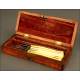 Antique Surgeon's Case with 6 Bone Handled Scalpels, 1870.