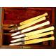 Antique Surgeon's Case with 6 Bone Handled Scalpels, 1870.