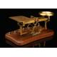 Magnificent Westa Postal Scale with Set of Weights and Oak Base. Germany, 1950's