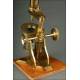 Exclusive English Gilt Brass Microscope, 1860. Very Well Preserved and Working