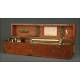 Impressive English Gilt Brass Level in Mahogany Case, Year 1900. Working