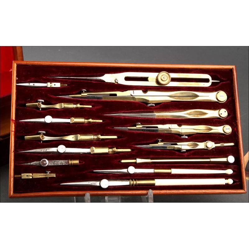 English Case of Drawing Instruments Made in the XIX Century. With