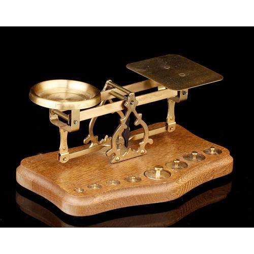 Antique Postal Scale with Complete Set of Weights. Germany, 1930's