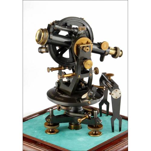 Impressive Theodolite with Protective Fanal. Germany, Circa 1900