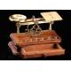 Gilt Brass Postal Scale with Wooden Base. Germany, 1920. With Set of Weights