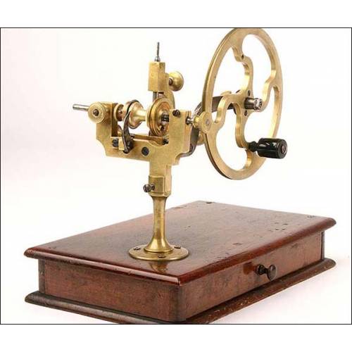 Antique watchmaker's lathe.