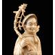 Beautiful Antique Chinese Peasant Figure, Hand Carved Ivory. Circa 1900.