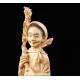 Beautiful Antique Chinese Peasant Figure, Hand Carved Ivory. Circa 1900.