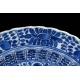 Beautiful Blue and White Porcelain Dish with Kangxi Seal. China, XVII-XVIII Century