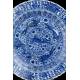 Beautiful Blue and White Porcelain Dish with Kangxi Seal. China, XVII-XVIII Century