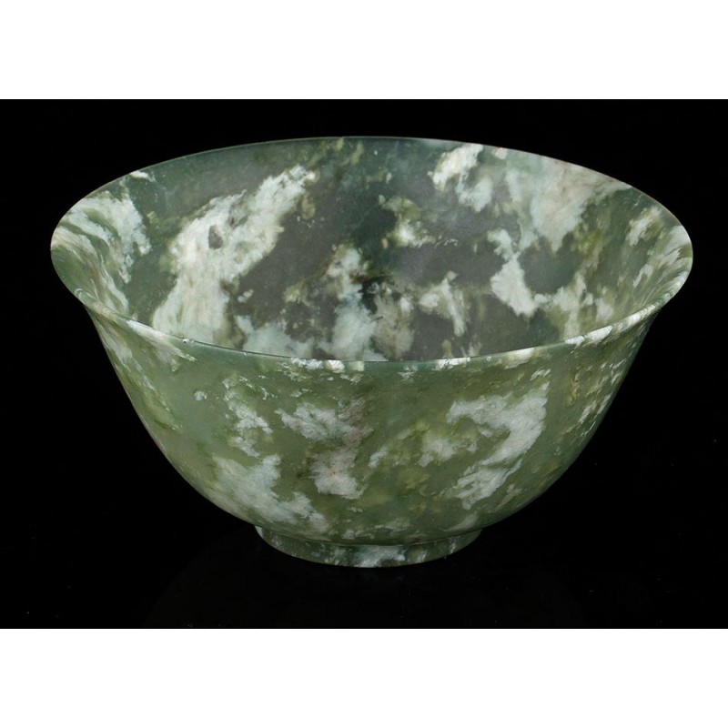 Delicate Green and White Jade Libation Cup. China, early 20th Century