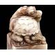 Antique Stone Seal with Carving Depicting a Turtle. China, 19th Century